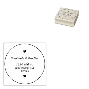 Modern Simple Elegant Script Newlywed Wedding Rubber Stamp