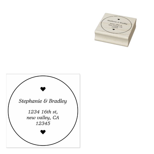 Modern Simple Elegant Script Newlywed Wedding Rubber Stamp (Stamped)