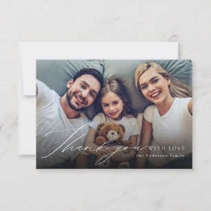 Modern simple elegant script photo thank you