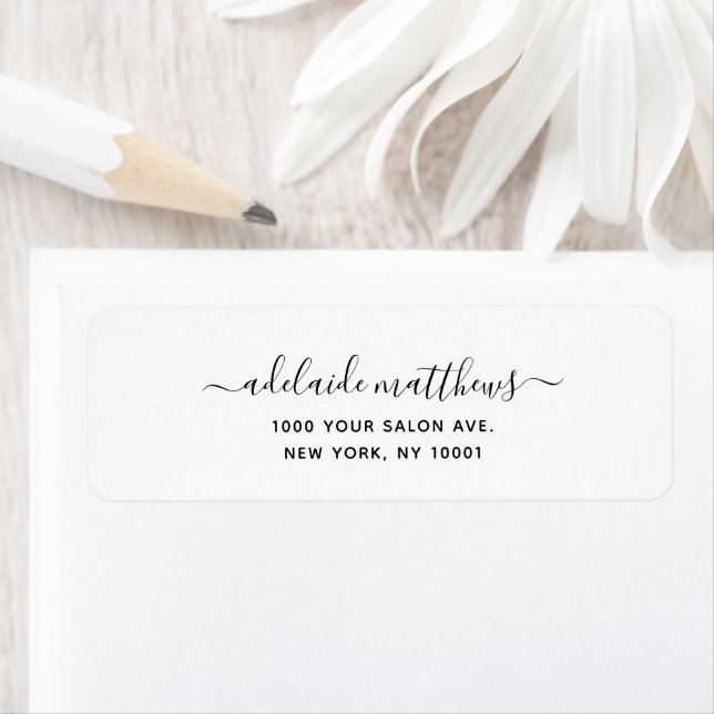 Modern Simple Elegant Script Return Address Label (Insitu)