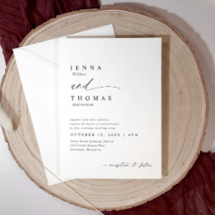 Modern Simple Elegant Script Wedding Invitation
