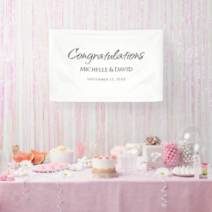 Modern Simple Elegant Script Wedding Reception Banner