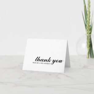 Modern Simple Elegant Script Wedding Thank You Note Card