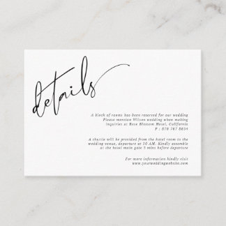 Modern Simple Elegant Stylish Script Wedding Enclosure Card