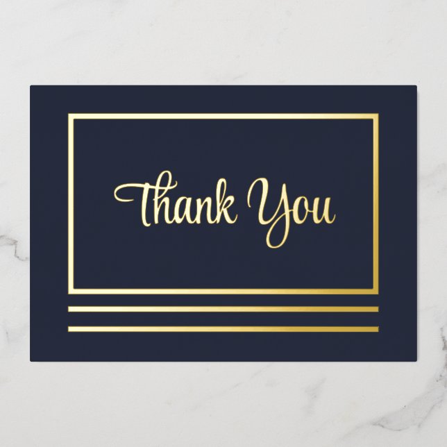 Modern Simple Elegant Thank You Foil Postcard (Front)