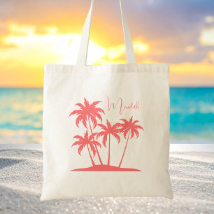 Modern Simple Elegant Tropical Palm Trees Tote Bag