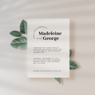 Modern simple elegant typography black and white save the date