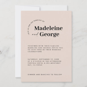 Modern simple elegant typography black and white save the date