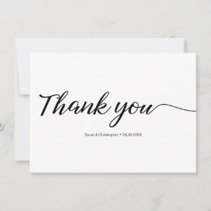 Modern Simple Elegant Wedding photo thank you Card