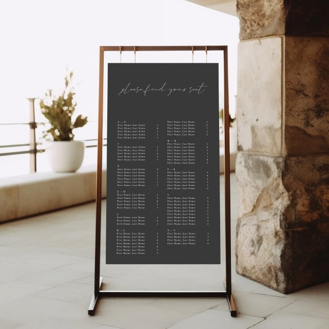  Modern Simple Elegant Wedding Seating Chart (Creator Uploaded)