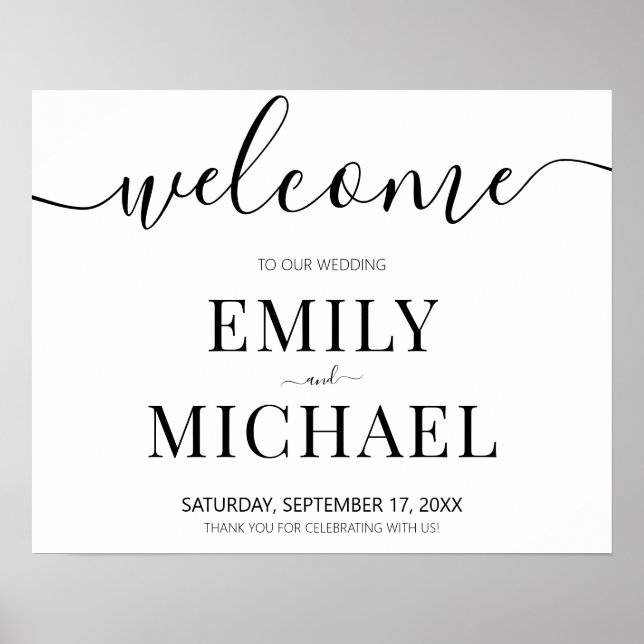 Modern Simple Elegant Wedding Welcome Sign (Front)