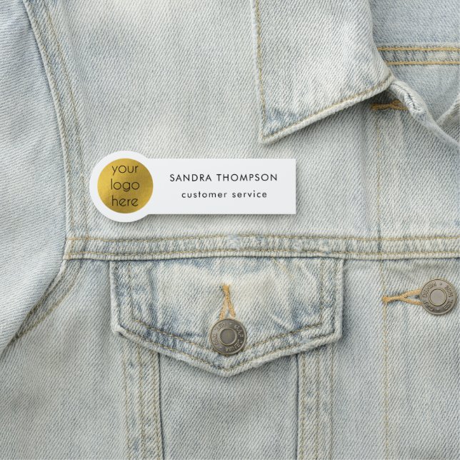 Modern Simple Employee Name Business Logo Name Tag (In Situ)