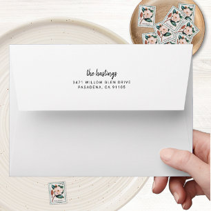 Modern Simple Family Name Memorial Return Address Envelope