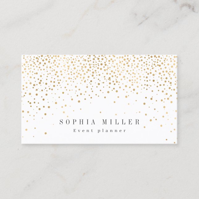 Modern simple faux gold glitter professional business card (Front)