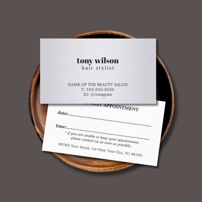 Modern Simple Faux Silver Hair Stylist Appointment (Creator Uploaded)