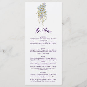 Modern simple Floral Boho Wedding Menu