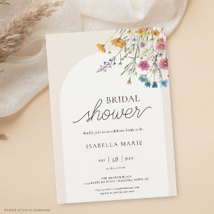 Modern Simple Floral Bridal Shower Invitation
