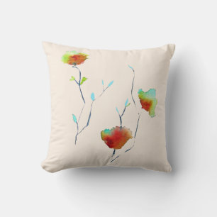 Modern simple floral flower Autumn art Cushion