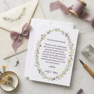 Modern Simple Floral Wedding Thank You Card 