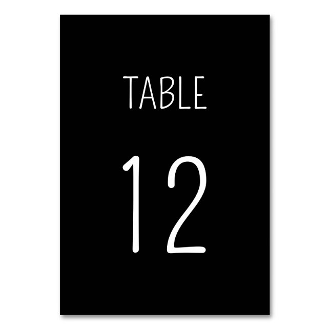 Modern Simple Font Table Number (Front)