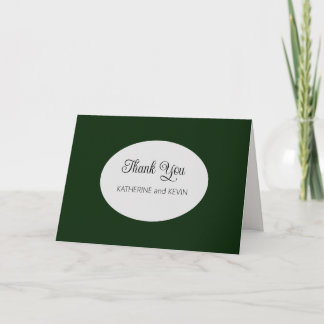 Modern Simple Forest Green Thank You Card