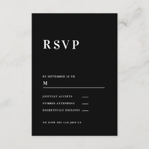 Modern, simple, fresh wedding RSVP Enclosure Card
