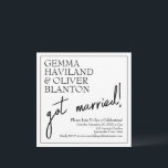 Modern Simple Fun Bordered Wedding Reception Invitation<br><div class="desc">The elegance of a pretty serif font is contrasted with the casual handwriting script that reads "got married!" in this wedding reception 2-in-one announcement and invitation. Use the template fields to add your own details and feel free to change colours,  fonts,  layout in any way you see fit!</div>