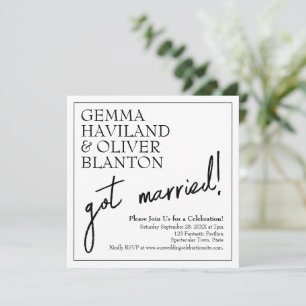 Modern Simple Fun Bordered Wedding Reception Invitation