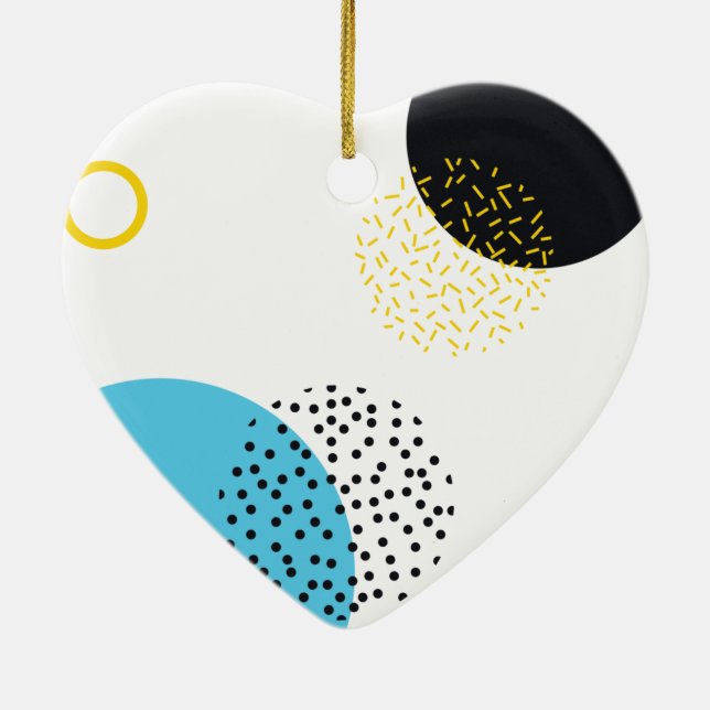 Modern, simple, fun, Memphis style geometric art Ceramic Tree Decoration (Back)