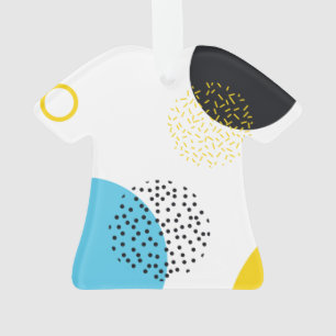 Modern, simple, fun, Memphis style geometric art Ornament