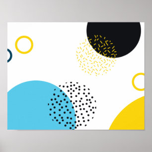 Modern, simple, fun, Memphis style geometric art Poster