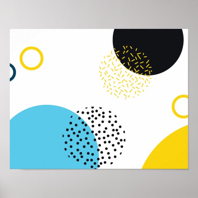 Modern, simple, fun, Memphis style geometric art Poster (Front)
