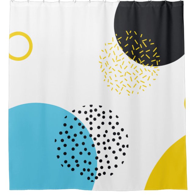 Modern, simple, fun, Memphis style geometric art Shower Curtain (Front)
