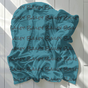 Modern Simple Fun Pet Dog Cat Name  Fleece Blanket