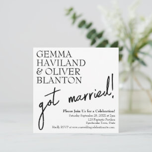 Modern Simple Fun Wedding Reception Invitation