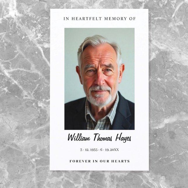 Modern & Simple Funeral Prayer Photo Business Card (Creator Uploaded)