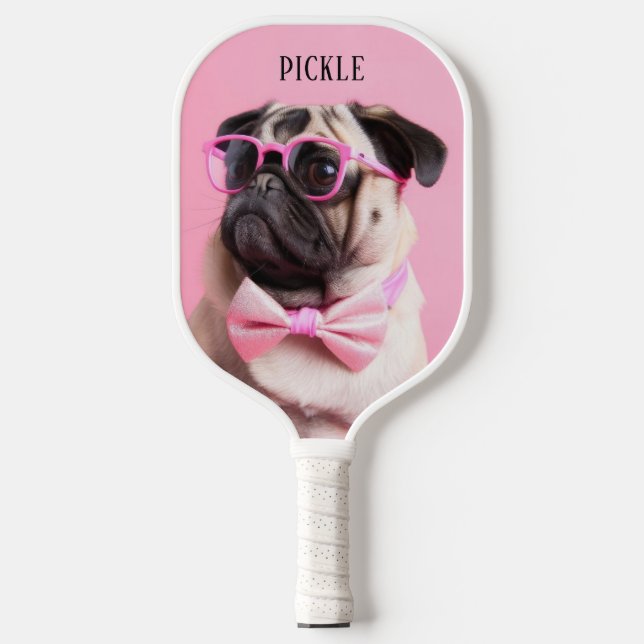Modern Simple Funny Dog Pet Photo Pickleball Paddle (Front)