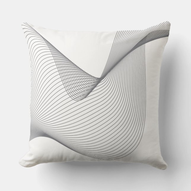 Modern, simple, futuristic urban wavy illustration cushion (Front)