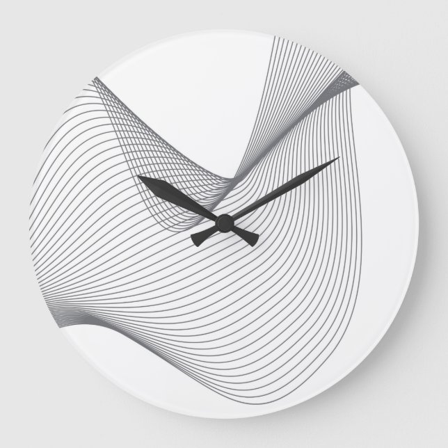 Modern, simple, futuristic urban wavy illustration large clock (Front)