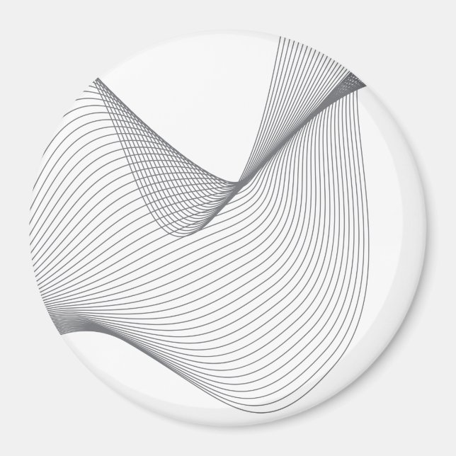 Modern, simple, futuristic urban wavy illustration magnet (Front)