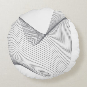 Modern, simple, futuristic urban wavy illustration round cushion