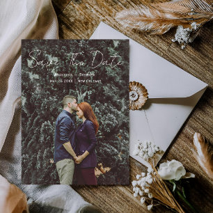 Modern Simple Garden Nature Couple Photo Wedding Save The Date