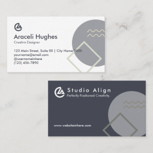 Modern Simple Geometric Gray Creative Abstract Business Card