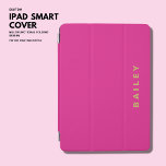 Modern Simple Girly Cute Hot Pink Magenta Monogram iPad Air Cover<br><div class="desc">Create your very own modern,  hot pink toned iPad cover and protect your iPad in style.  Hot pink cover featuring gold tone bold and simple personalisation that can be easily updated to any text you like.</div>