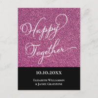 Modern Simple Girly Pink Glitter Save The Date