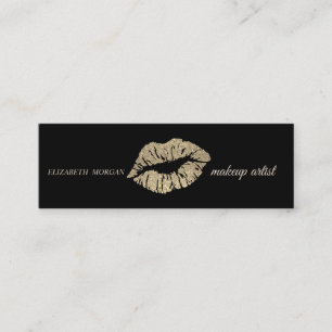 Modern Simple Glitter Lips,Makeup Artist Mini Business Card