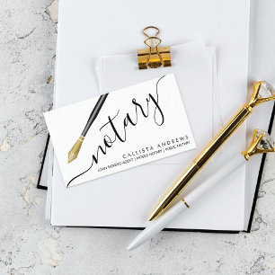 Modern Simple Gold Black Fountain Pen Notary Loan Business Card