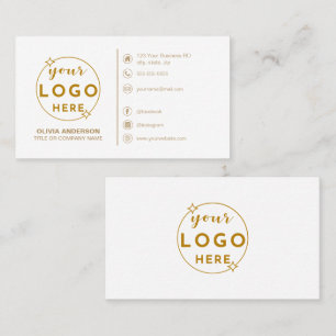 Modern Simple Gold Logo Custom Icons Social Media Business Card
