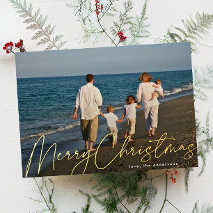 Modern Simple Gold Photo Merry Christmas