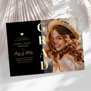 modern simple gold text graduation announcement